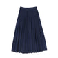 BACE COLLECTION BLUE DENIM PLEAT BUTTON MAXI SKIRT
