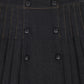 BACE COLLECTION BLACK DENIM PLEAT BUTTON MAXI SKIRT