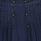 BACE COLLECTION BLUE DENIM PLEAT BUTTON MAXI SKIRT