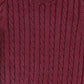 VALENTINA BURGUNDY FITTED CABLE KNIT SWEATER