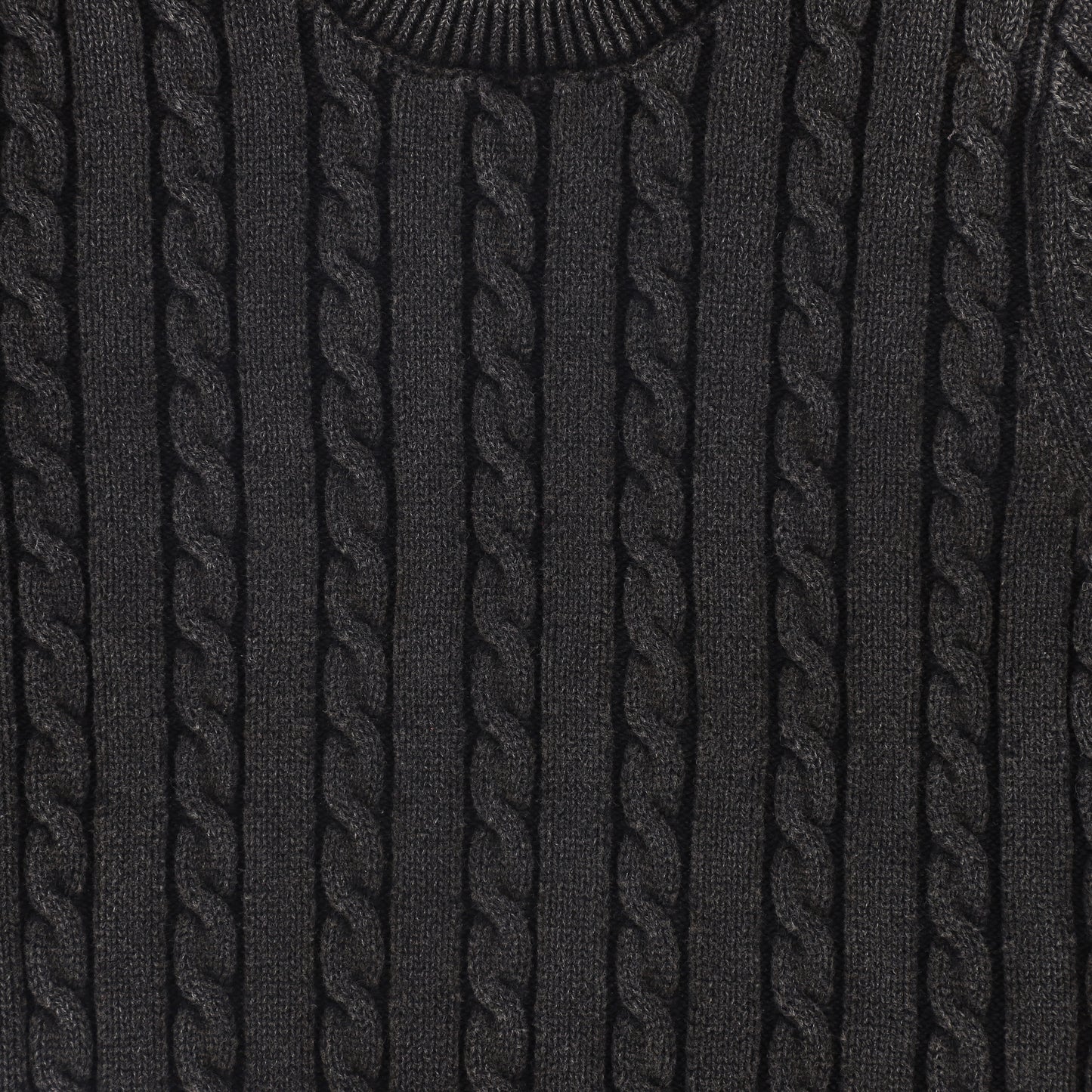 VALENTINA CHARCOAL FITTED CABLE KNIT SWEATER