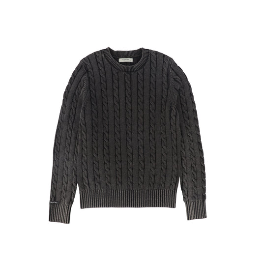 VALENTINA CHARCOAL FITTED CABLE KNIT SWEATER