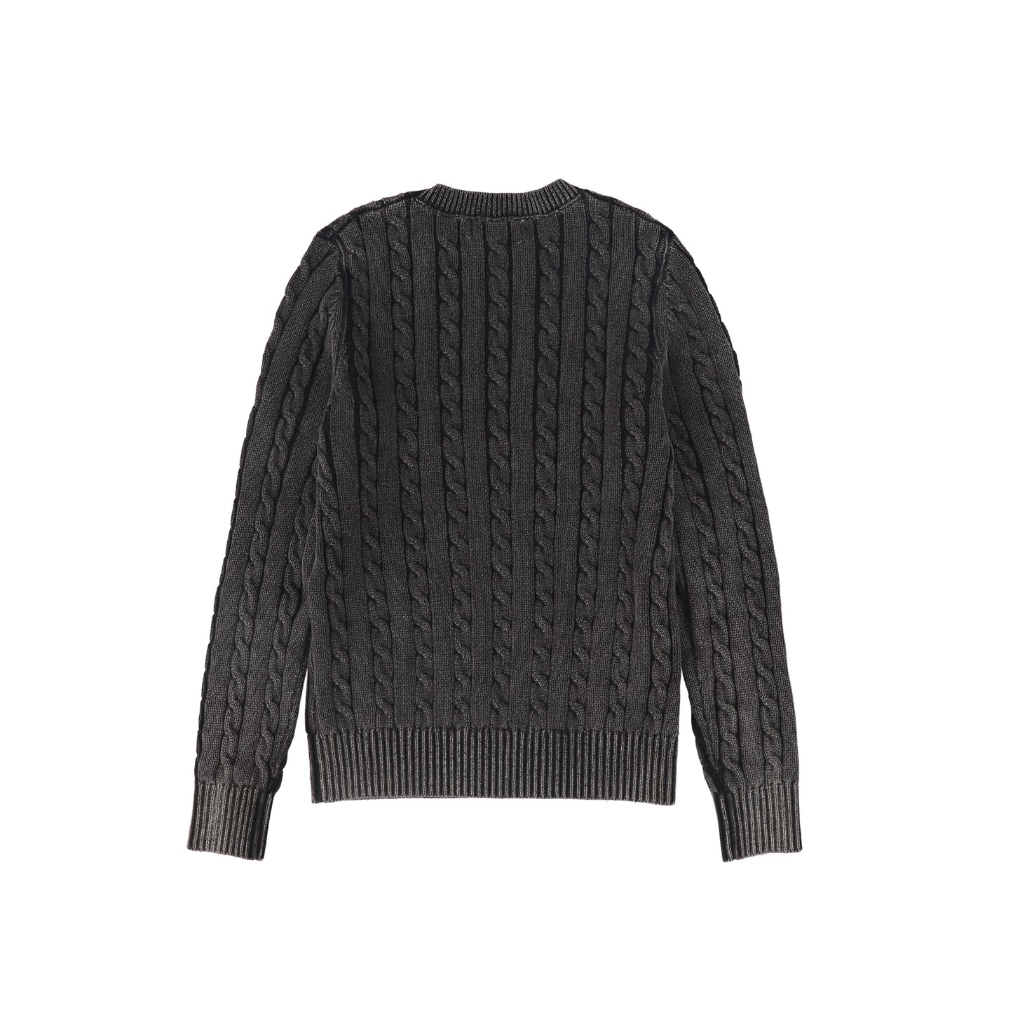 VALENTINA CHARCOAL FITTED CABLE KNIT SWEATER