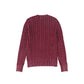 VALENTINA BURGUNDY FITTED CABLE KNIT SWEATER