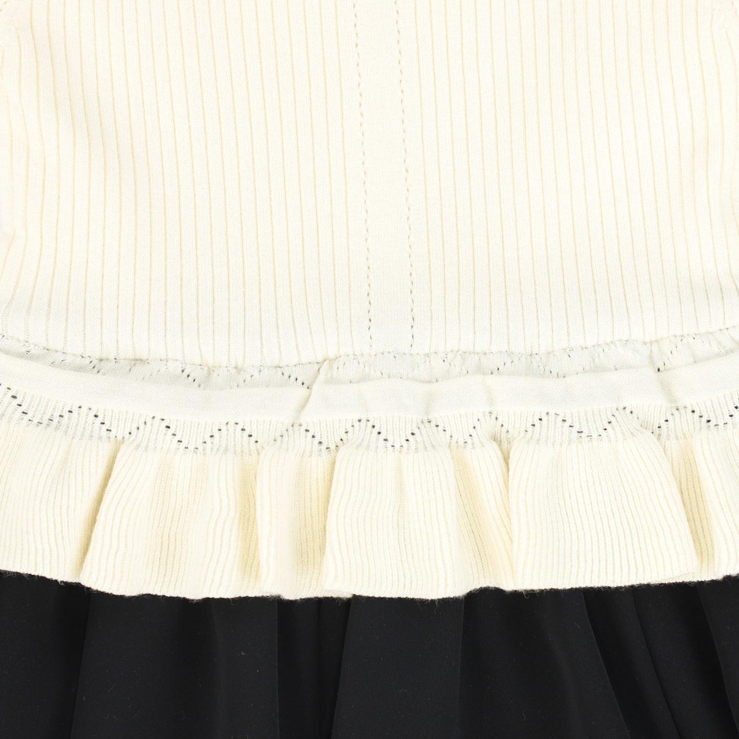 BACE COLLECTION BLACK/IVORY SCALLOP KNIT SWEATER MAXI DRESS