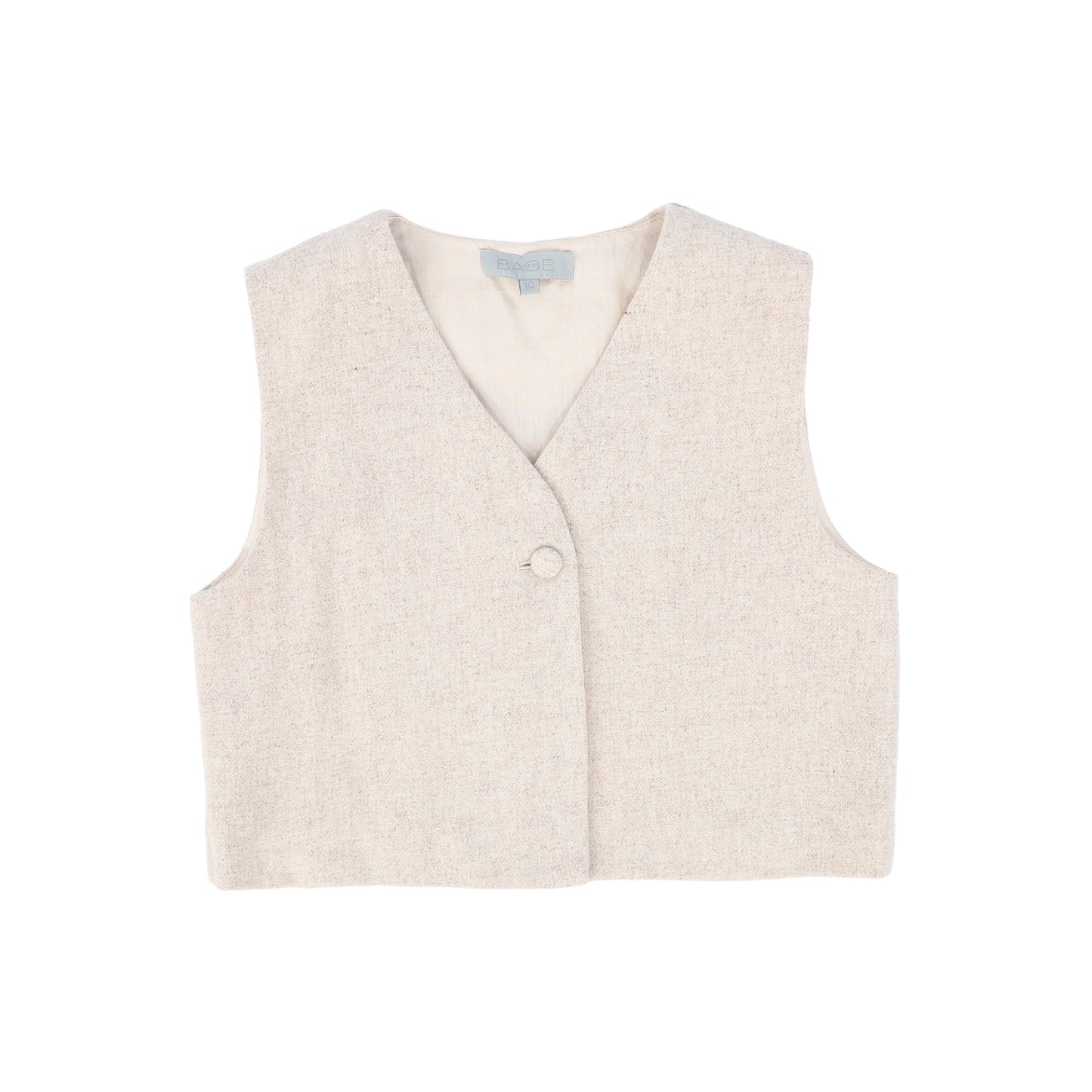 BACE COLLECTION OATMEAL WOOL ONE BUTTON VEST