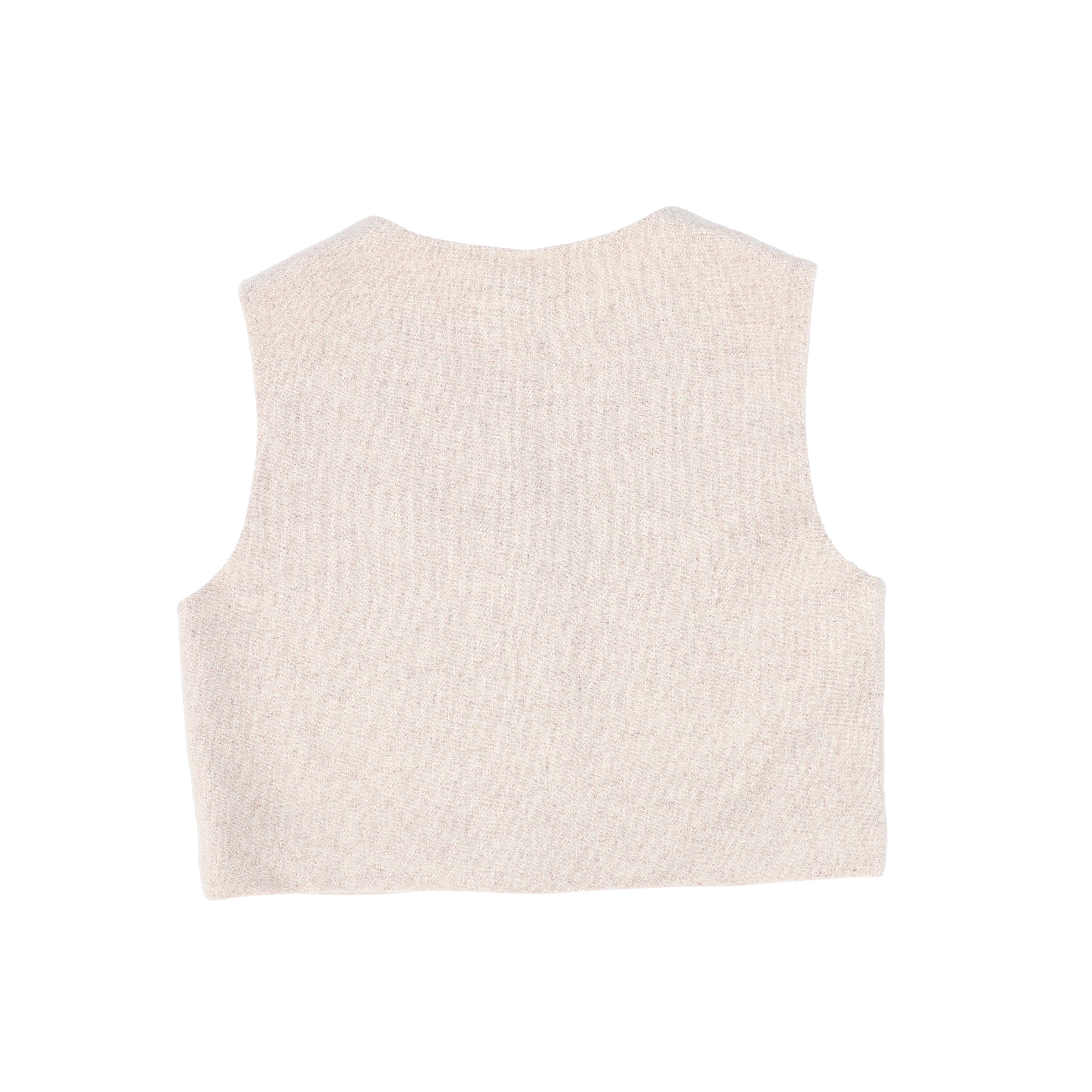 BACE COLLECTION OATMEAL WOOL ONE BUTTON VEST – Luibelle