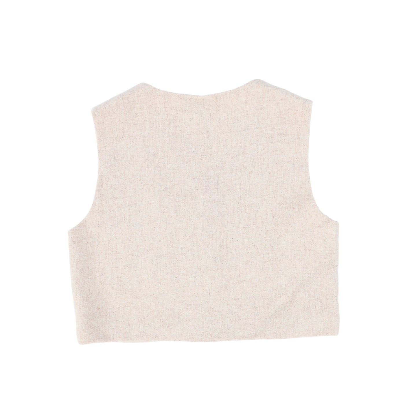 BACE COLLECTION OATMEAL WOOL ONE BUTTON VEST