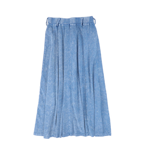 VIBE LIGHT BLUE MINERAL WASH FLYFRONT SKIRT [FINAL SALE]