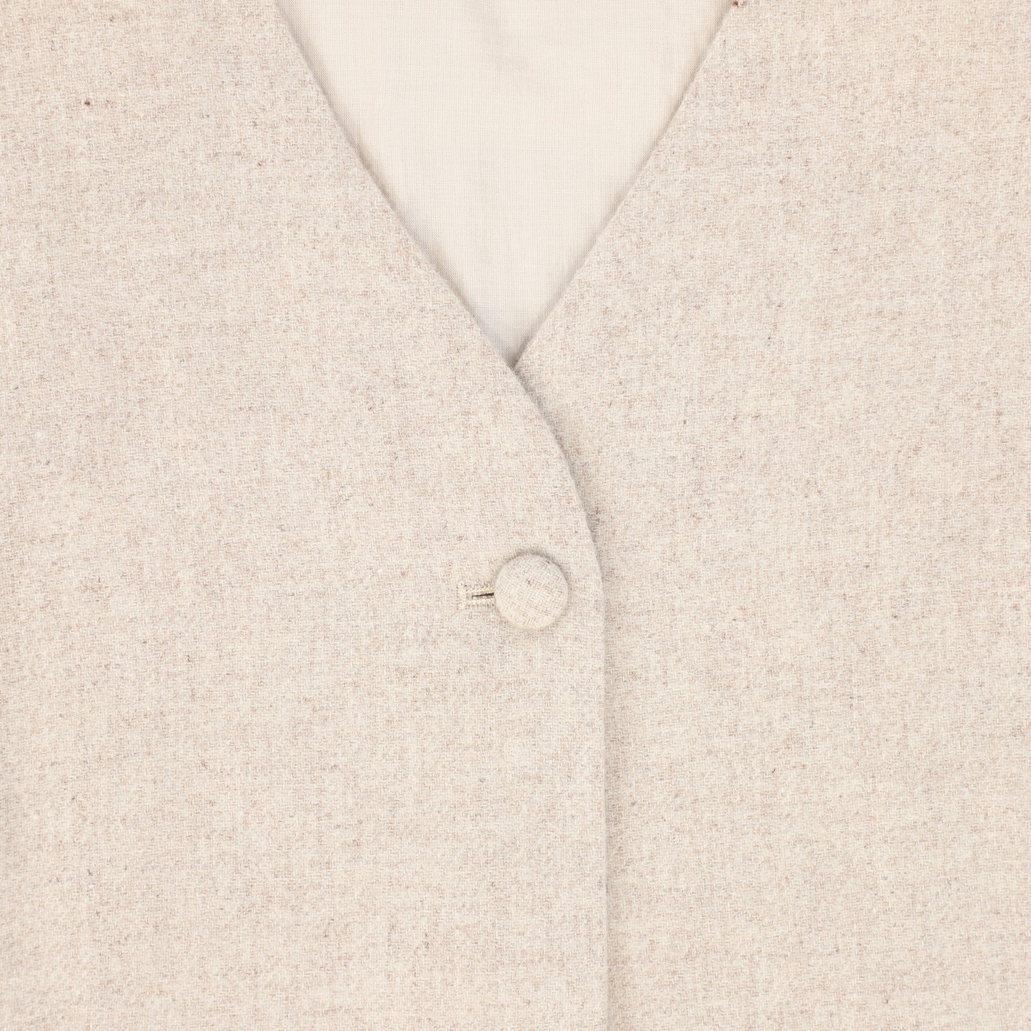 BACE COLLECTION OATMEAL WOOL ONE BUTTON VEST