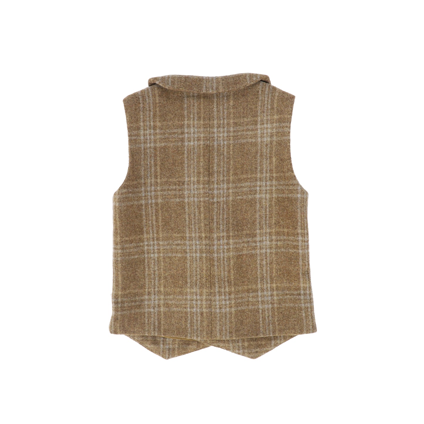 LE BOURDON CAMEL PLAID DOUBLE BREASTED VEST