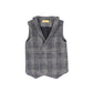 LE BOURDON GREY PLAID DOUBLE BREASTED VEST