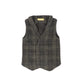 LE BOURDON OLIVE PLAID DOUBLE BREASTED VEST