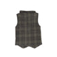 LE BOURDON OLIVE PLAID DOUBLE BREASTED VEST