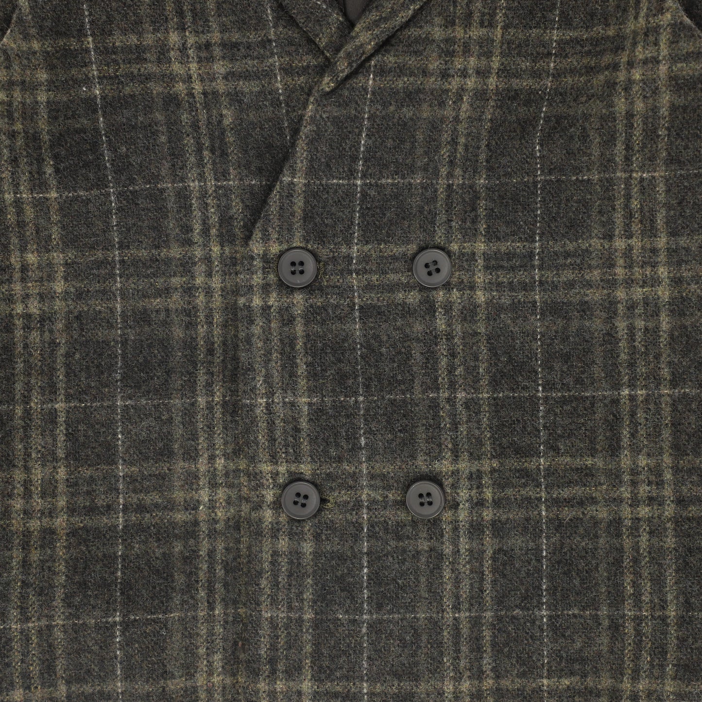 LE BOURDON OLIVE PLAID DOUBLE BREASTED VEST