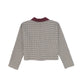 BACE COLLECTION BURGUNDY CHECKED WOOL SWING BLAZER