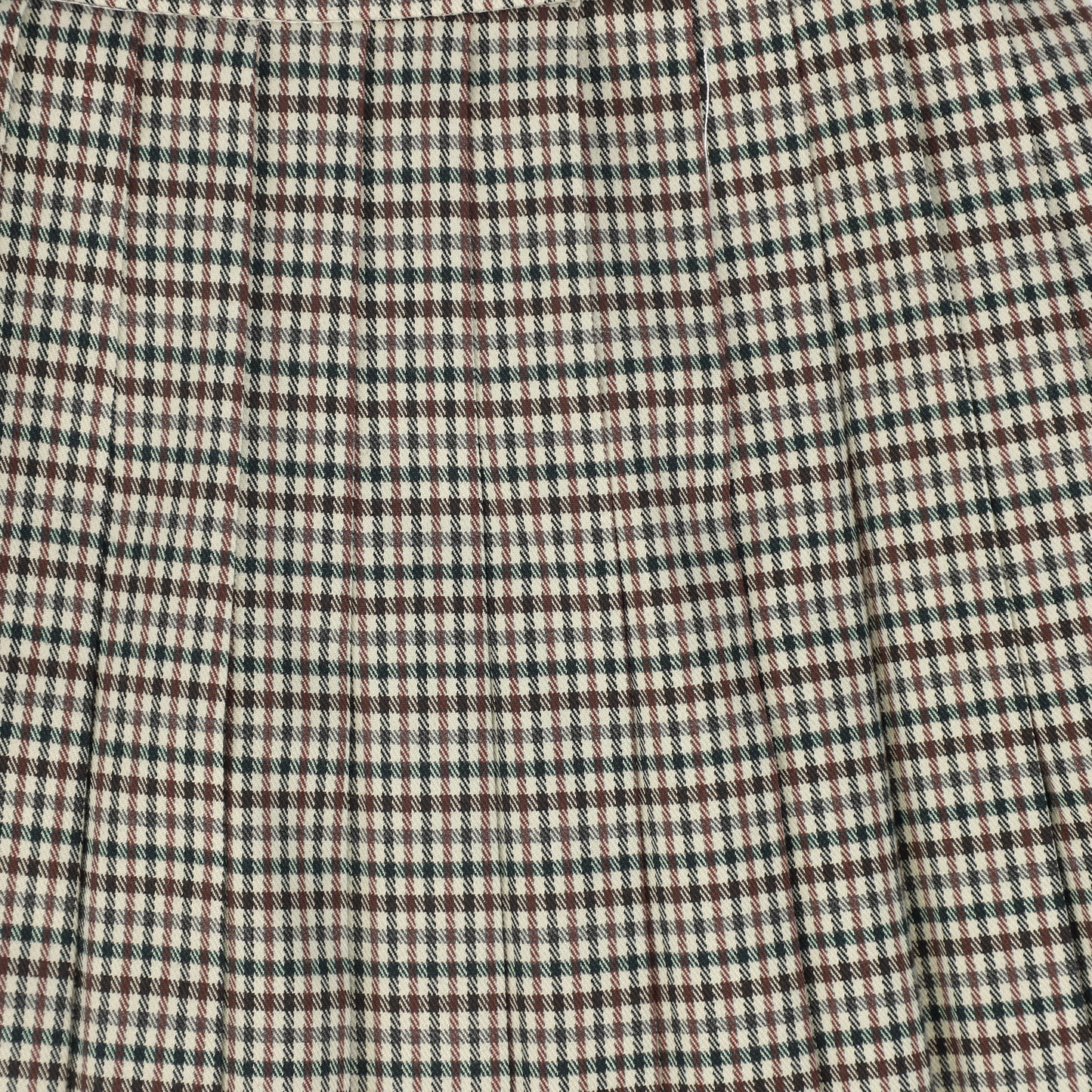 BACE COLLECTION BURGUNDY CHECKED PLEAT SKIRT