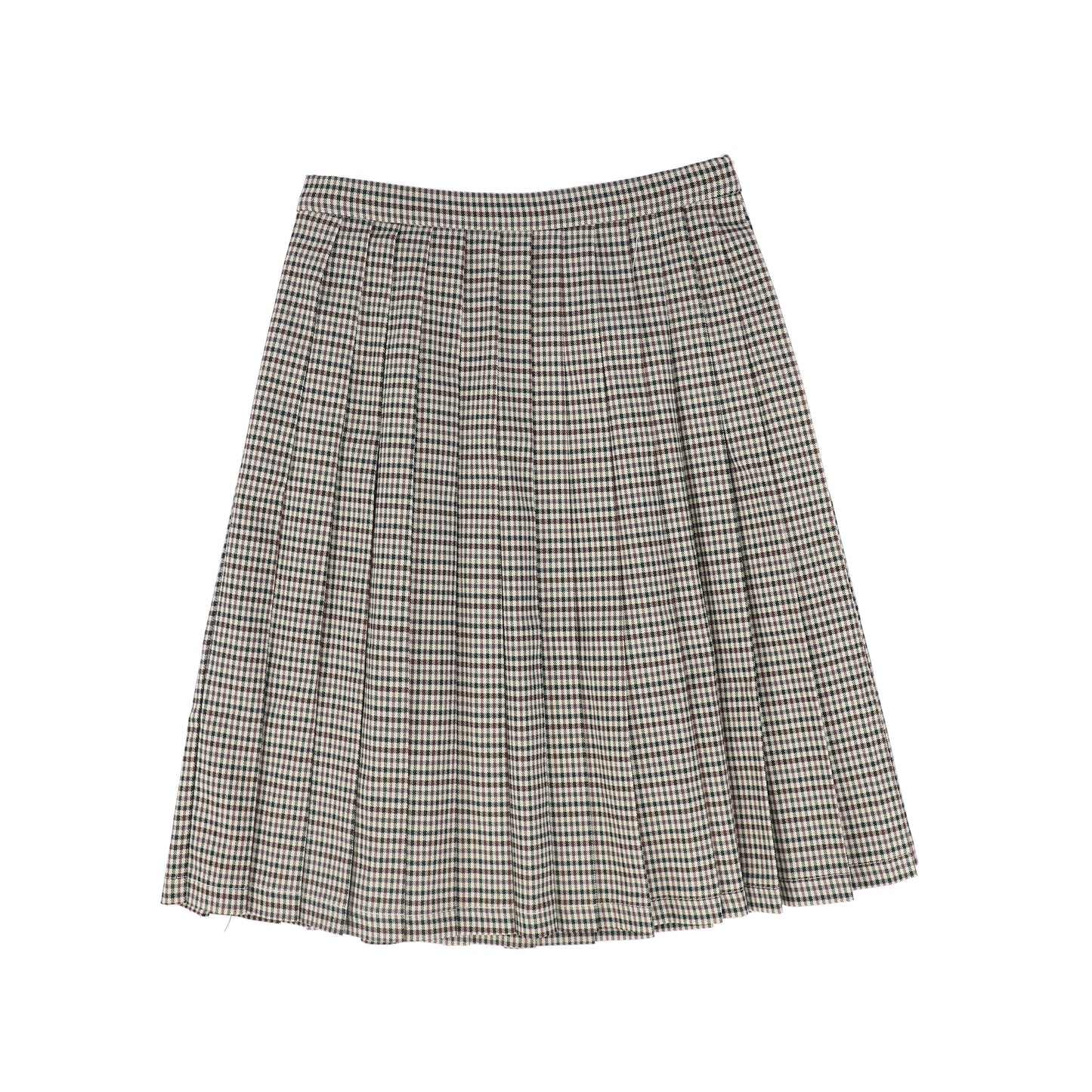 BACE COLLECTION BURGUNDY CHECKED PLEAT SKIRT