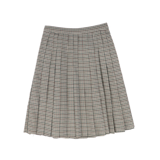 BACE COLLECTION BURGUNDY CHECKED PLEAT SKIRT