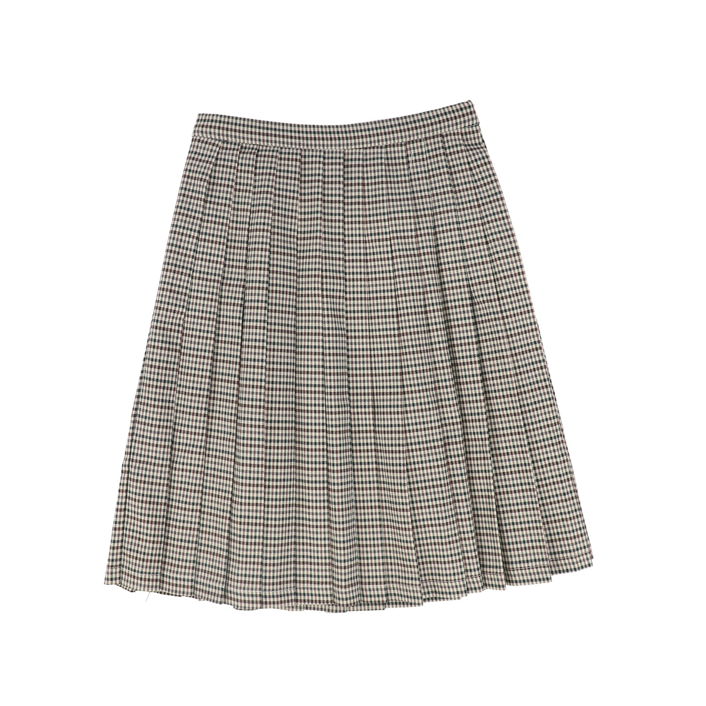 BACE COLLECTION BURGUNDY CHECKED PLEAT SKIRT