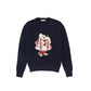VALENTINA NAVY KNIT GRAPHIC DETAIL SWEATER