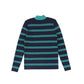VALENTINA NAVY RIBBED KNIT STRIPE TURTLENECK