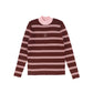 VALENTINA BURGUNDY RIBBED KNIT STRIPE TURTLENECK