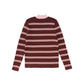 VALENTINA BURGUNDY RIBBED KNIT STRIPE TURTLENECK
