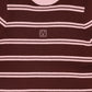 VALENTINA BURGUNDY RIBBED KNIT STRIPE TURTLENECK