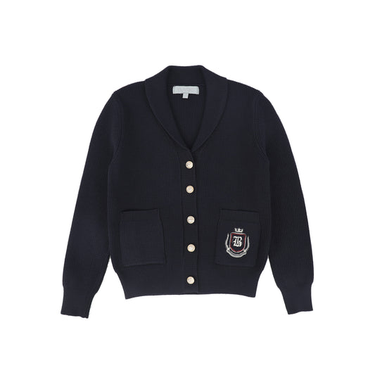 BACE COLLECTION NAVY BUTTON DOWN COLLAR CARDIGAN