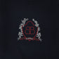 BAMBOO NAVY RIBBED KNIT STRIPE CREST SWEATER