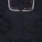 BAMBOO NAVY EMBROIDERED TRIM COLLAR DRESS