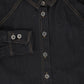 VALENTINA BLACK DENIM CONTRAST SEAM CROP BLOUSE