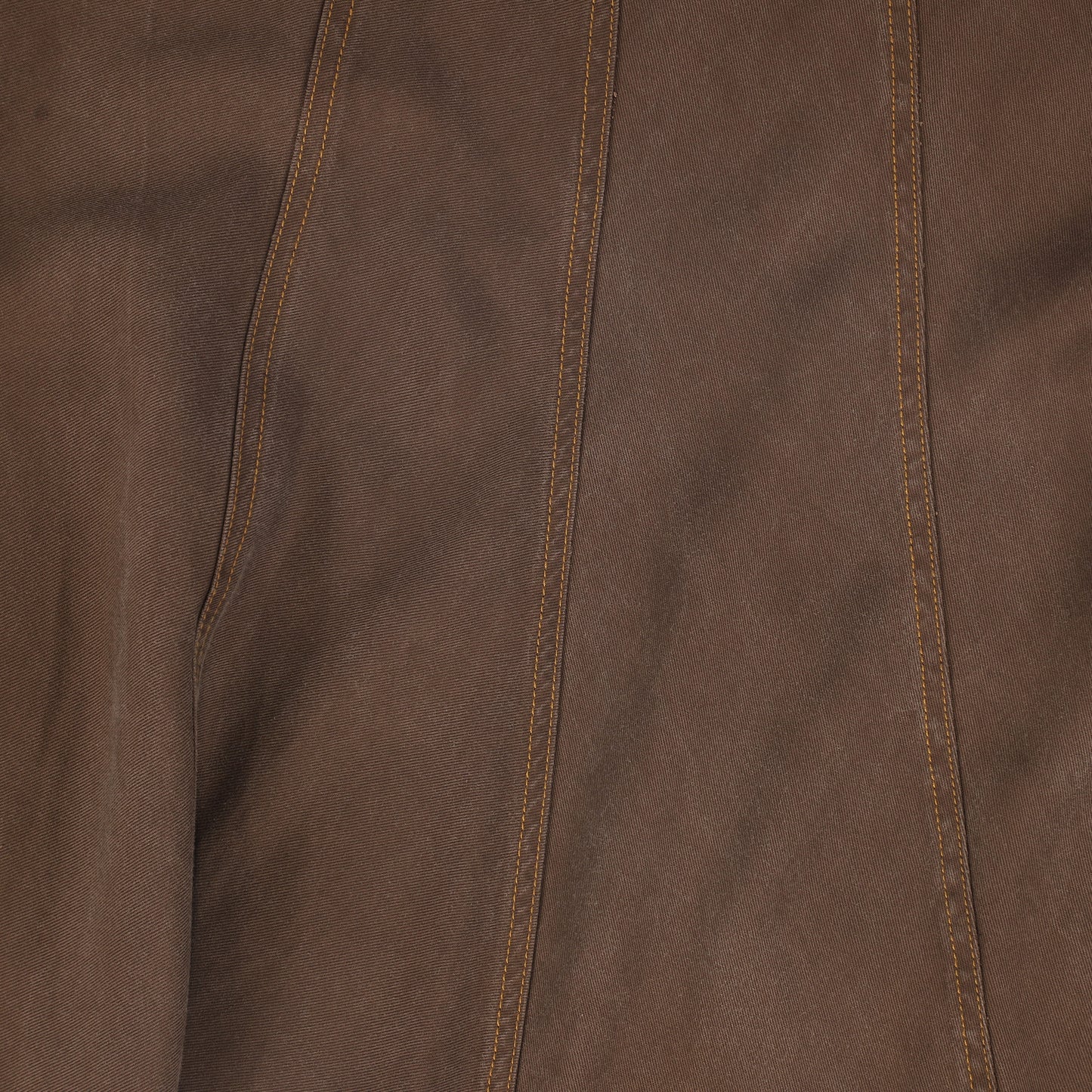VALENTINA BROWN DENIM CONTRAST SEAM MAXI SKIRT