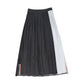 VALENTINA BLACK MIX DENIM PLEATED SKIRT