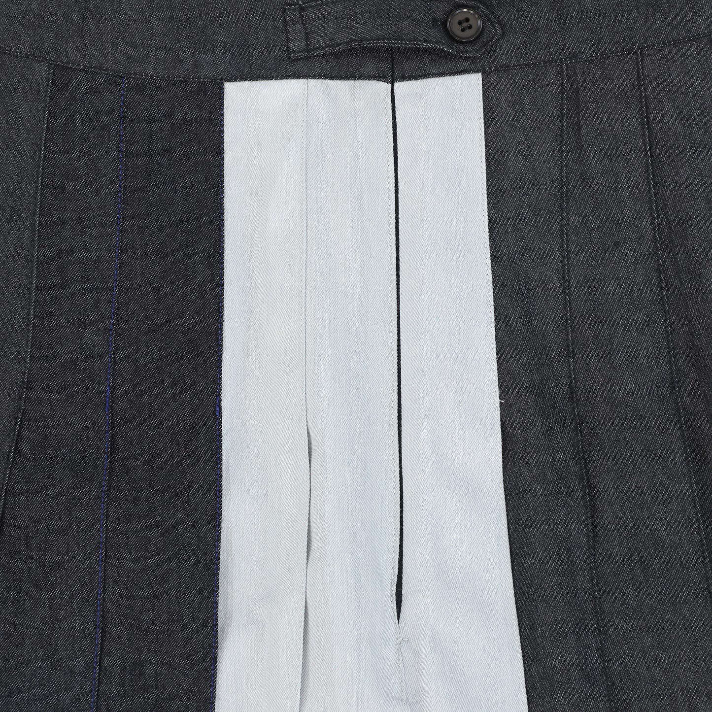 VALENTINA BLACK MIX DENIM PLEATED SKIRT