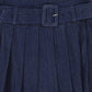 VALENTINA BLUE DENIM BUCKLE PLEATED MAXI SKIRT