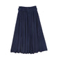 VALENTINA BLUE DENIM BUCKLE PLEATED MAXI SKIRT
