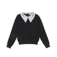 VALENTINA BLACK LACE COLLAR SWEATER