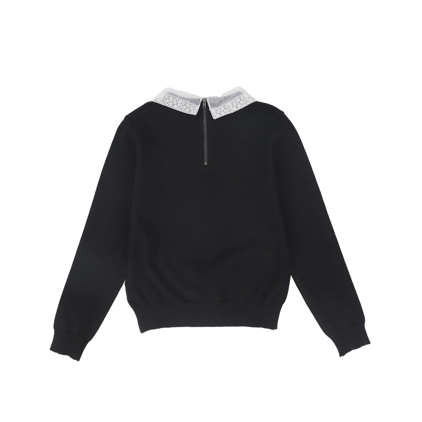 VALENTINA BLACK LACE COLLAR SWEATER