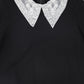 VALENTINA BLACK LACE COLLAR SWEATER