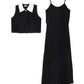 VALENTINA BLACK TWEED COLLAR VEST DRESS