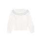 VALENTINA WHITE SCALLOP DOUBLE COLLAR BLOUSE