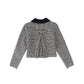 VALENTINA BLACK/WHITE HOUNDSTOOTH RUFFLE COLLAR JACKET