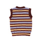 VALENTINA BURGUNDY MOHAIR STRIPE VEST