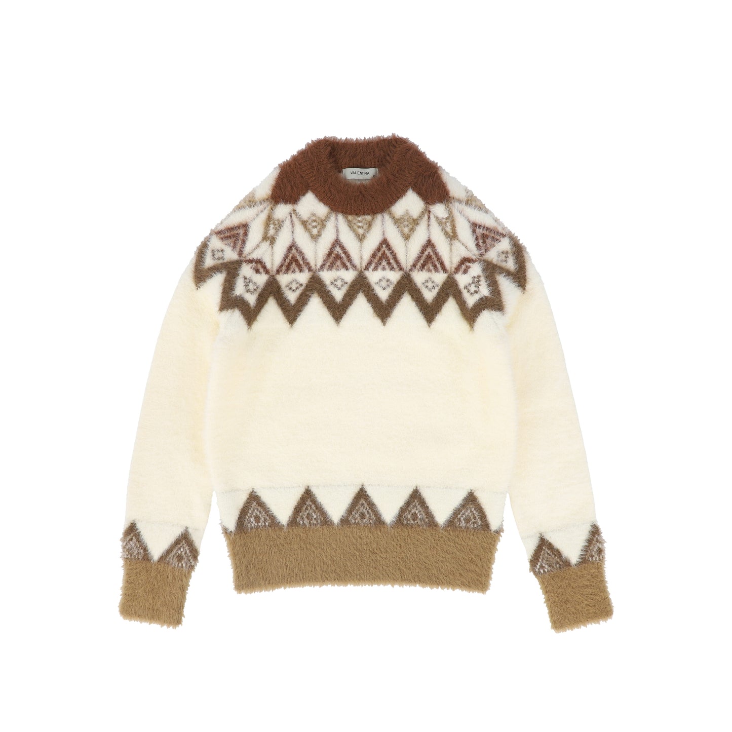 VALENTINA IVORY MOHAIR FAIR ISLE SWEATER