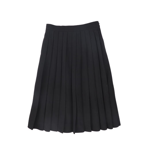 VALENTINA BLACK WOOL PLEAT WAISTED SKIRT