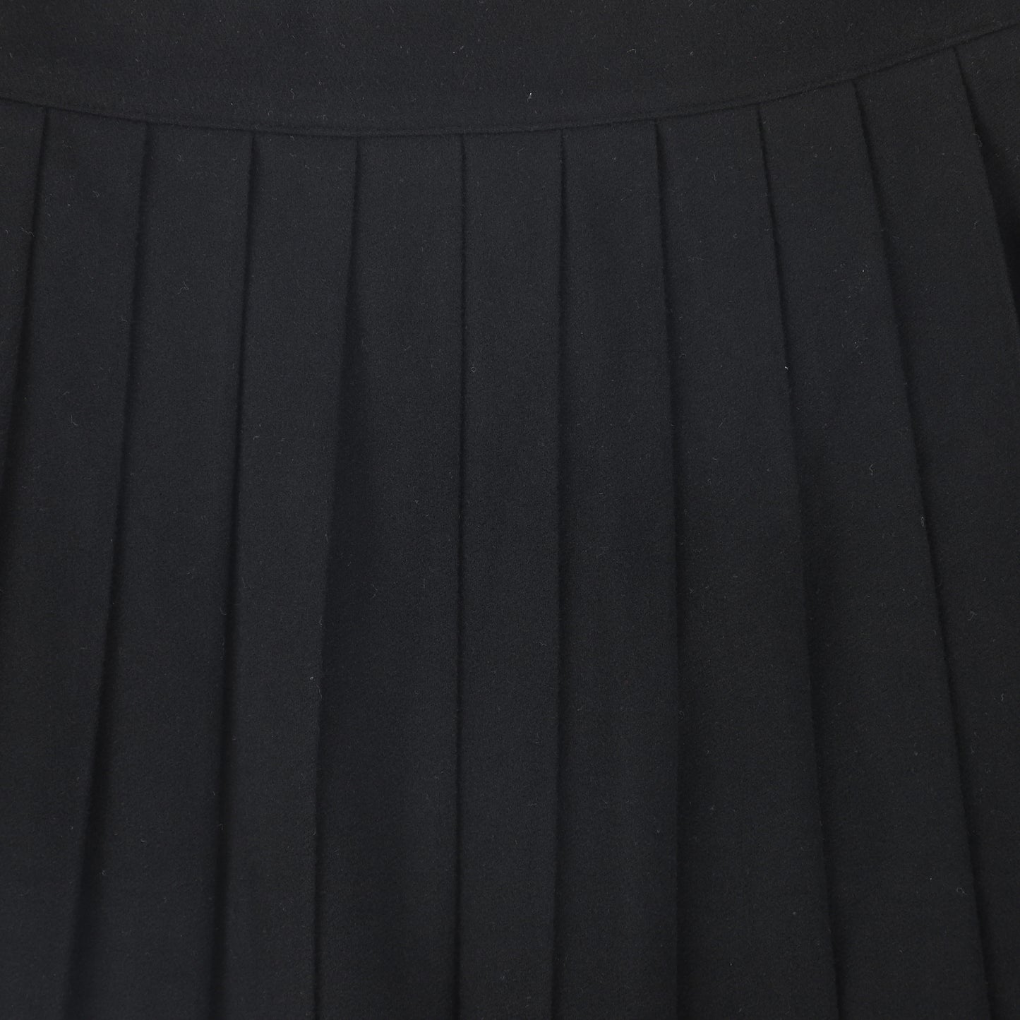 VALENTINA BLACK WOOL PLEAT WAISTED SKIRT