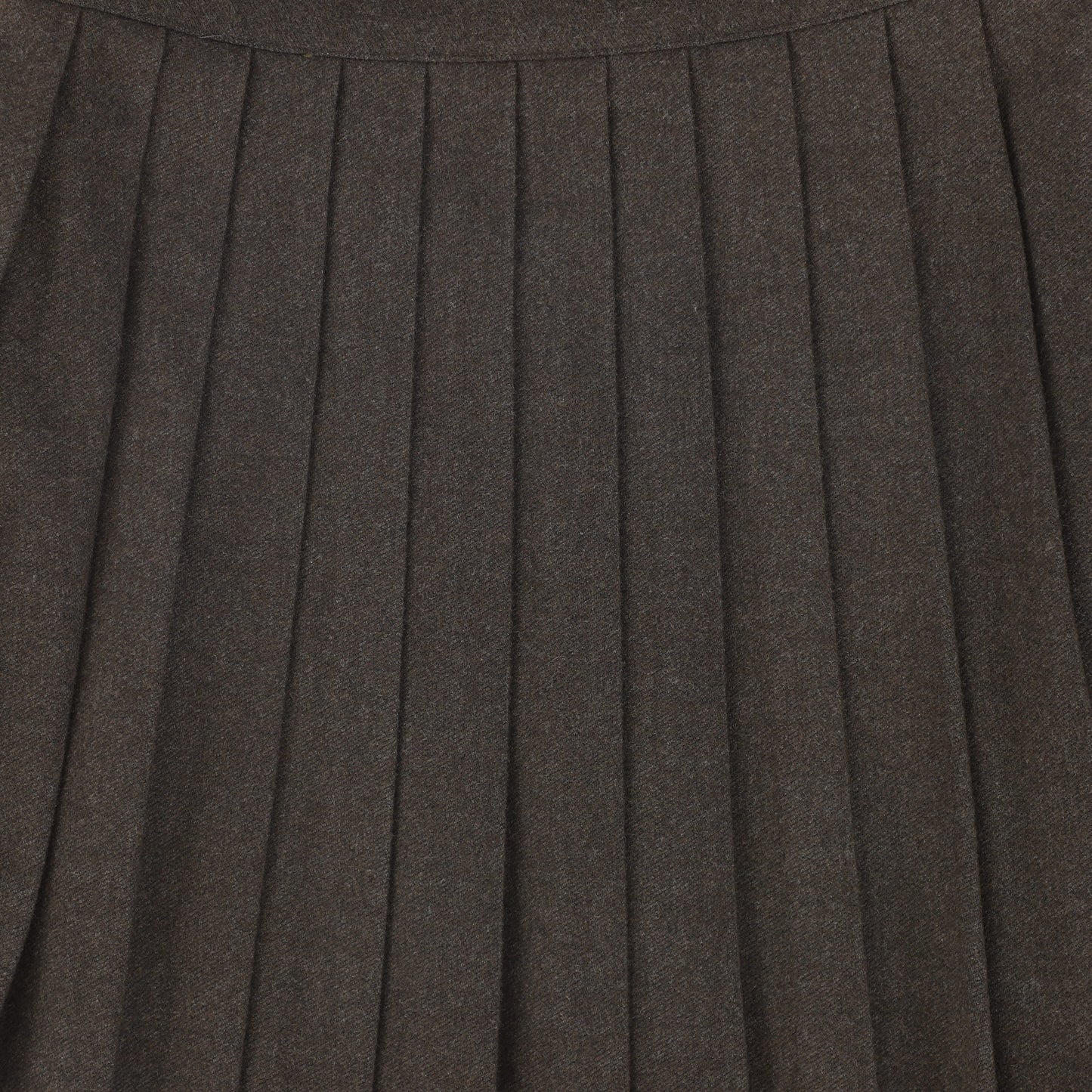 VALENTINA BROWN WOOL PLEAT WAISTED SKIRT