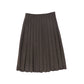 VALENTINA BROWN WOOL PLEAT WAISTED SKIRT